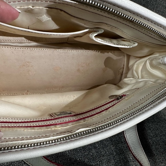 MCM Visetos Handbag in White and Pink - Picture 12 of 16